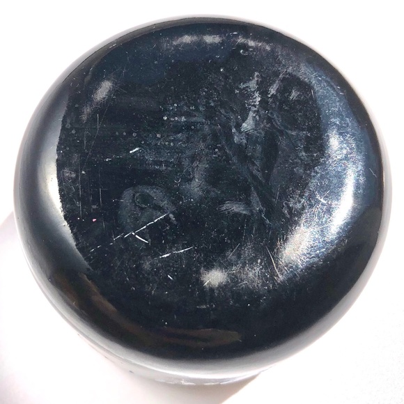 Black Lacquer Round Trinket Box Floral Hand Painted Delicate Blue Flowers AS IS - Picture 12 of 16